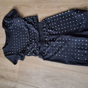 Black Studded Short Sleeve Dress